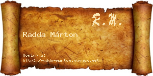 Radda Márton névjegykártya